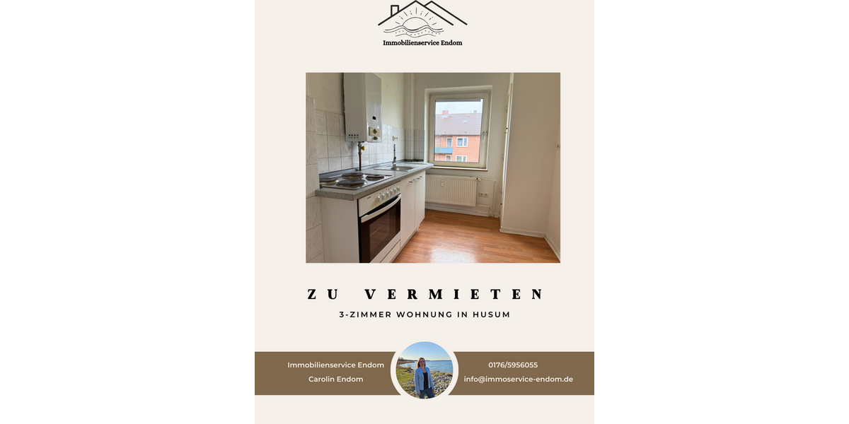 Etagenwohnung Husum - 3 Zimmer, 60 m&sup2;, 460&euro; | Angebot:26242336